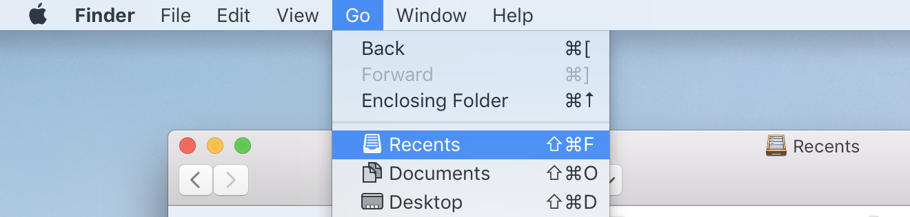All My Files renamed to Recents in High Sierra Finder