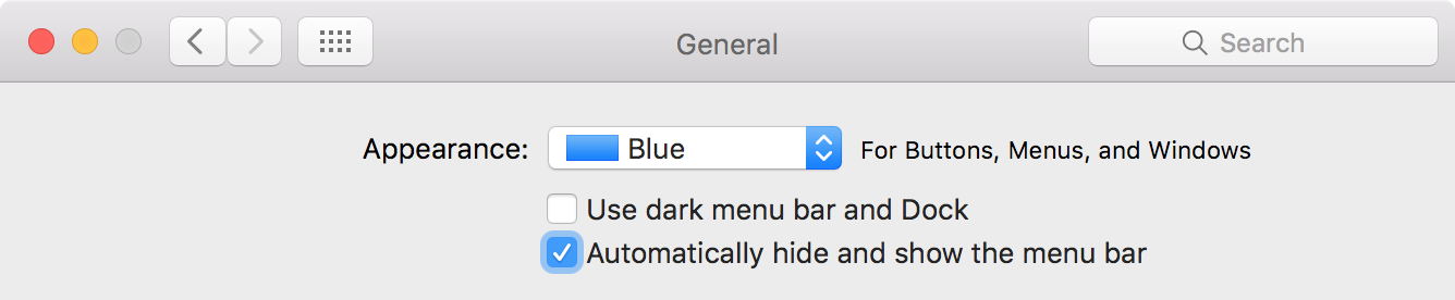 Automatically hide and show the menu bar