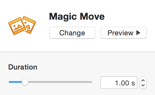Keynote Magic Move Preferences in Format Inspector