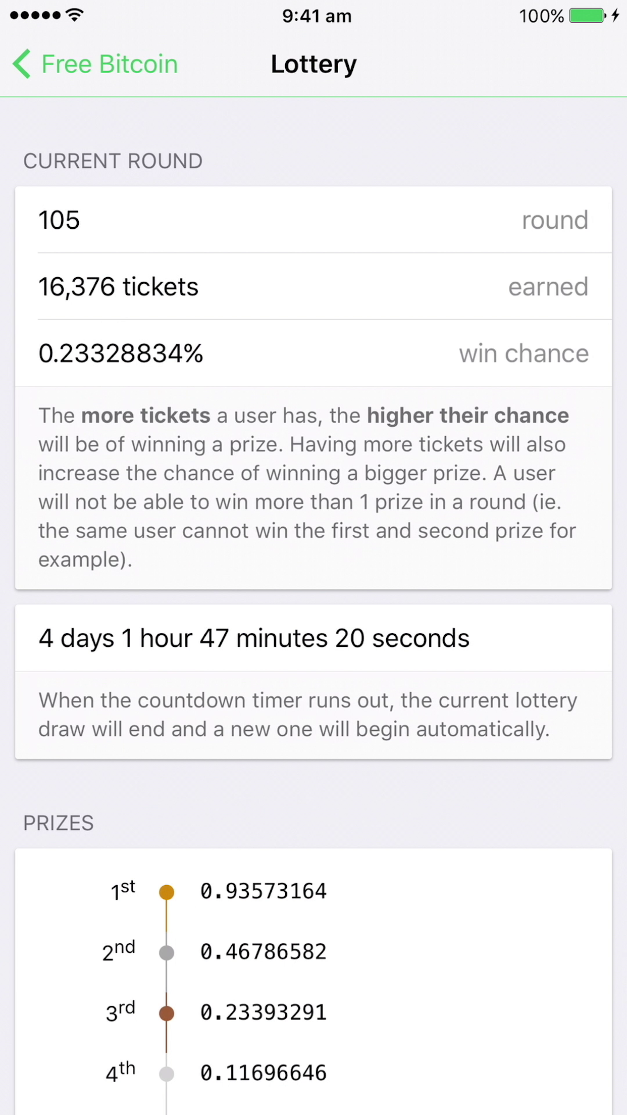 free bitcoin lottery app