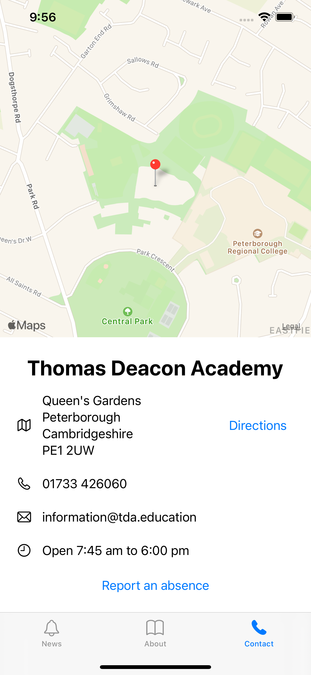 TDA location, map and contact information