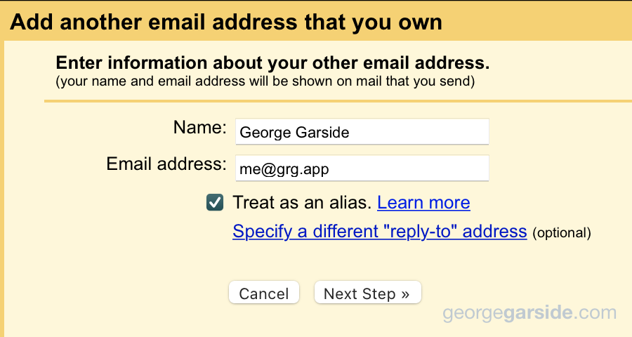 Add another email address that you own