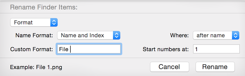 adding a better finder rename to right click on mac