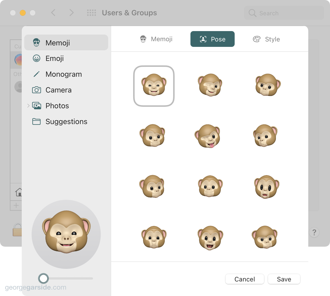 Memoji account picture on macOS