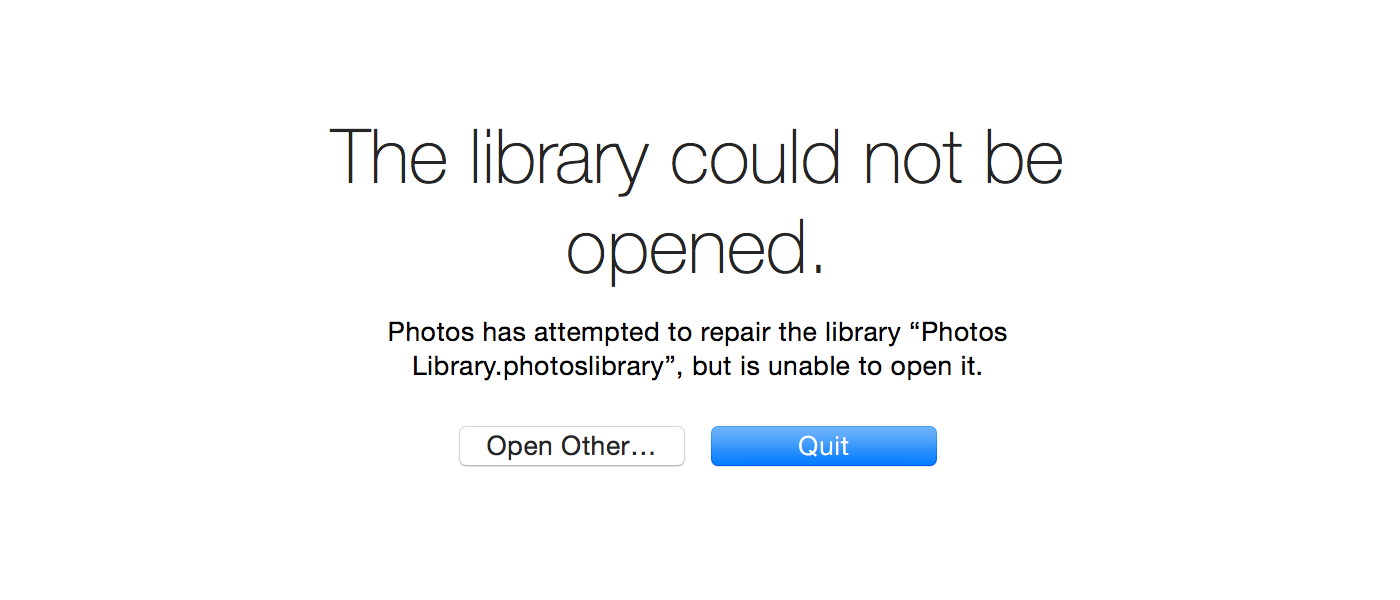 repairing photos library stuck