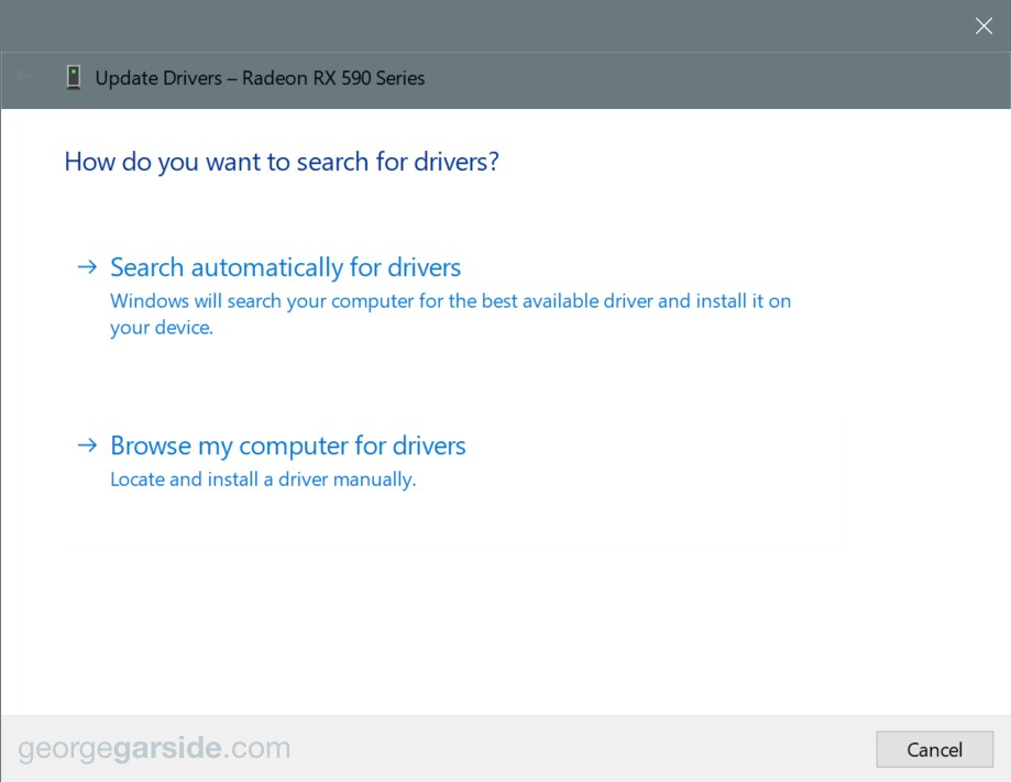 Device Manager Update Driver
