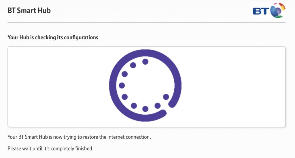 Fix orange flashing light on BT Smart Hub broadband – George Garside