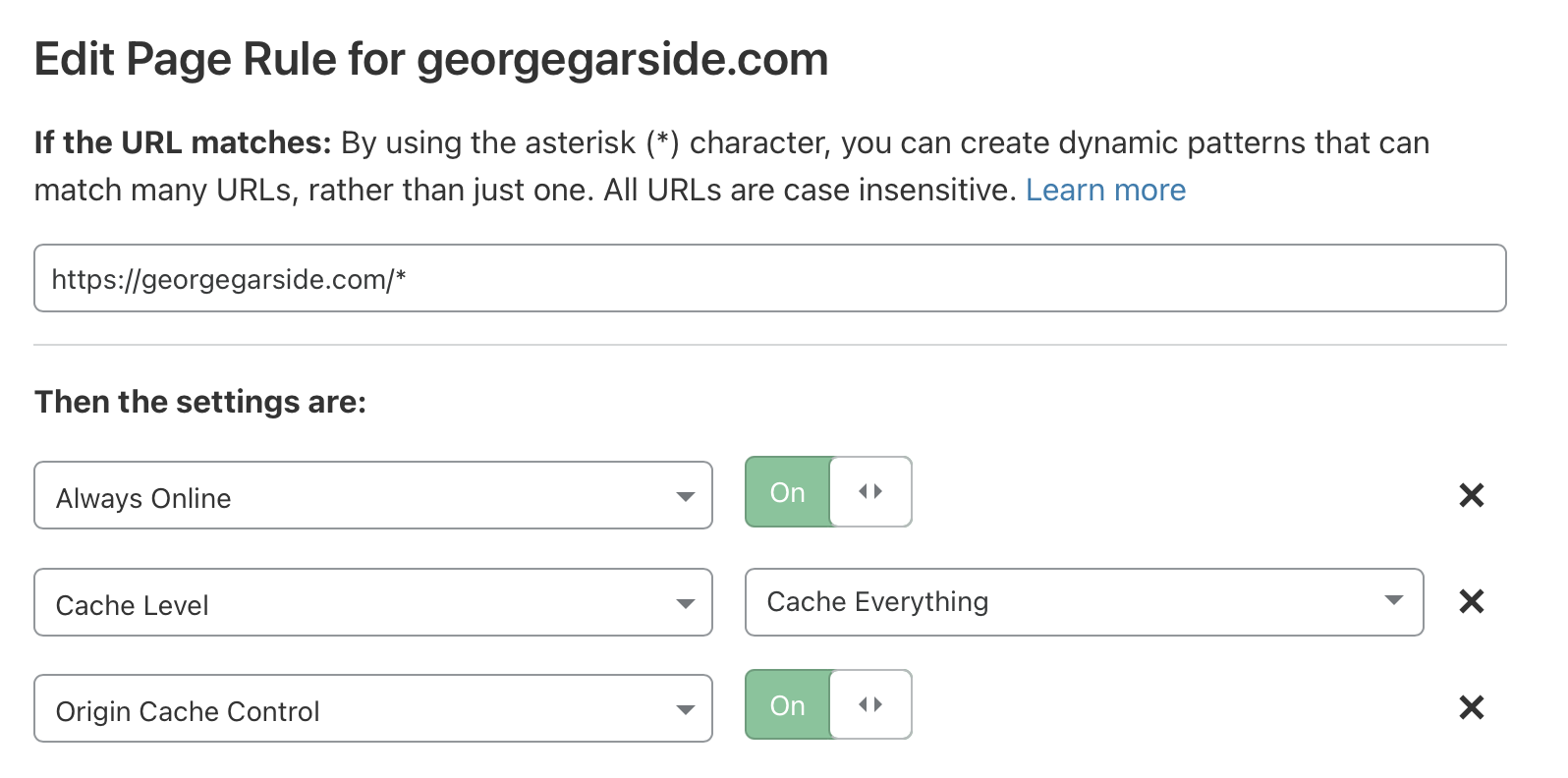 Cloudflare Page Rule to Cache Everything